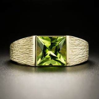 Sleek 2.30 Carat Princess Cut Peridot Ring - 1