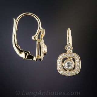 Small 14K Yellow Gold Diamond Earrings