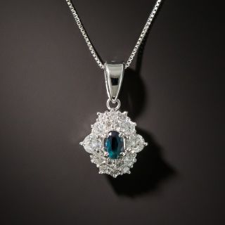 Small Alexandrite Platinum Diamond Drop - 1