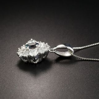 Small Alexandrite & Diamond Platinum Drop Necklace