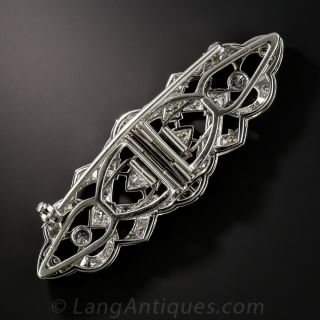 Small Art Deco Diamond Double Clip Brooch