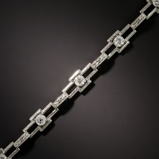 Small Art Deco Platinum Diamond Bracelet - 2