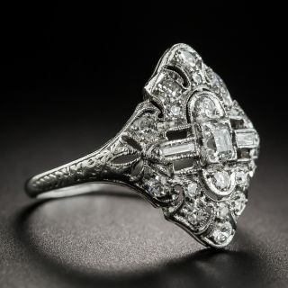 Small Art Deco Platinum Diamond Dinner Ring