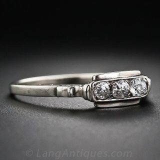 Small Art Deco Three Diamond Ring
