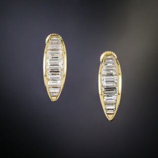 Diamond Half-Hoop Earrings by Oscar Heyman - 2