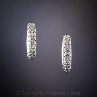 Small Diamond and Platinum Hoops