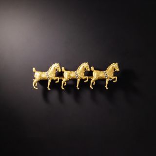 Small Edwardian Three-Horse Brooch by Sloan - 1
