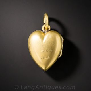 Small English Puffed Heart Locket
