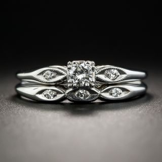 Small Mid-Century Diamond Wedding Set - 1