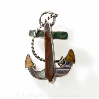 Small Scottish Agate Anchor Pin