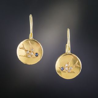 Small Victorian Bird Earrings - 1