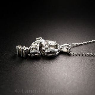 Small Vintage White Gold Diamond Pendant