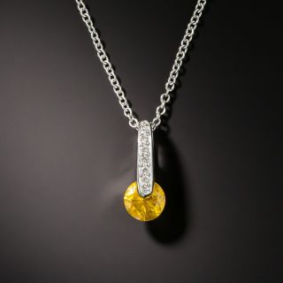 Small Yellow Sapphire Diamond Drop - 2