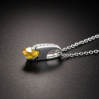 Small Yellow Sapphire Diamond Drop