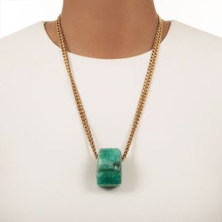 Solid Emerald Slide Ring
