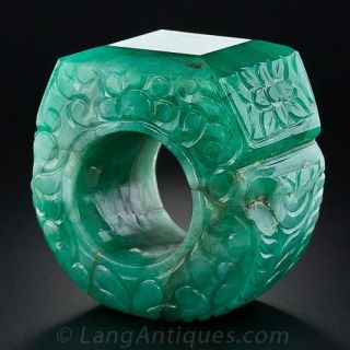 Solid Emerald Slide Ring - 2
