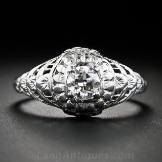 Solitaire Filigree Engagement Ring