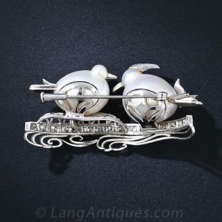 South Sea Pearl Love Bird Pin