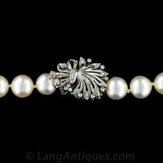 South Sea Pearl Necklace With Diamond Clasp