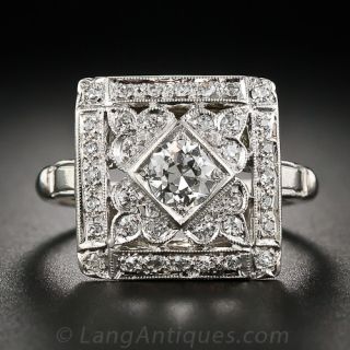Square Art Deco Diamond Cocktail Ring