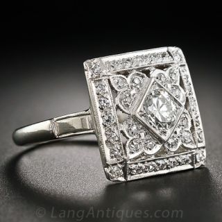 Square Art Deco Diamond Cocktail Ring