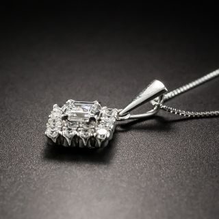 Square-Cut Diamond Platinum Drop