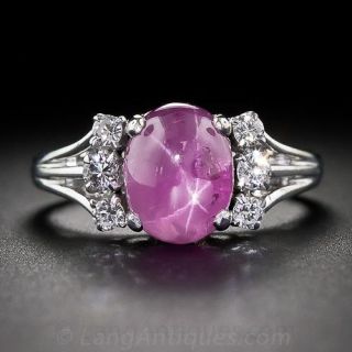 Star Ruby and Diamond Ring