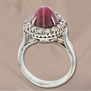 Star Ruby and Diamond Ring
