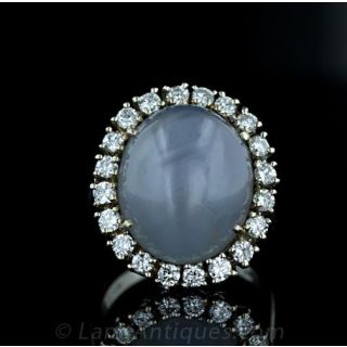 Star Sapphire and Diamond Cocktail Ring Main View