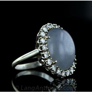Star Sapphire and Diamond Cocktail Ring