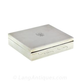 Sterling Tobacco Box Featuring German Crest