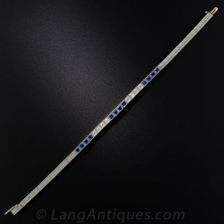 Straight Line Sapphire and Diamond Bracelet by Allsopp Bros.