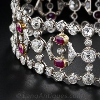 Stunning Edwardian Diamond and Ruby Bracelet