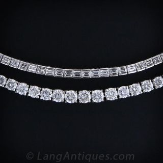 Stunning Mid-Century Platinum Diamond Necklace  