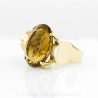 Stylish Citrine Retro Ring