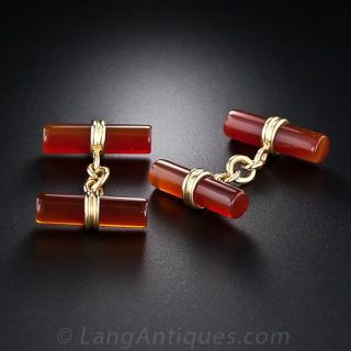 Sulka Carnelian Cufflinks