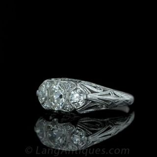 Superb Edwardian Three Stone Diamond Ring