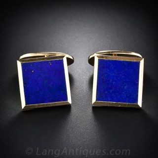 Swedish 18K and Lapis Cufflinks