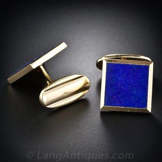 Swedish 18K and Lapis Cufflinks