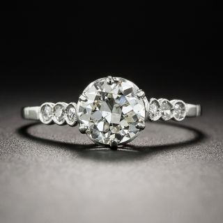 Swedish .85 Carat Diamond Platinum Vintage Engagement Ring