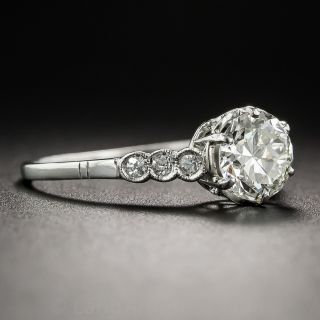 Swedish .85 Carat Diamond Platinum Vintage Engagement Ring