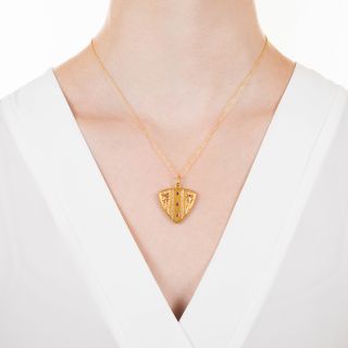 Swedish Garnet/Glass and Pearl Locket, Circa 1906