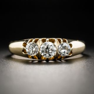 Swedish Vintage Three-Stone ring Diamond Ring - Size 11 - 2