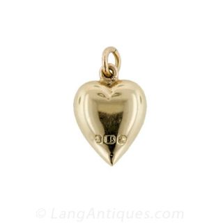 Sweet Puffed Heart Locket with Seed Pearls 