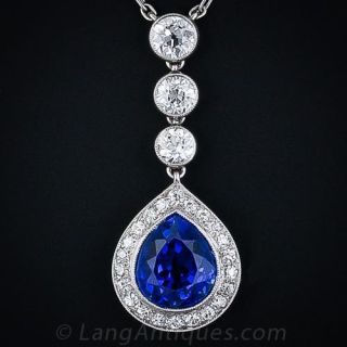 T.B. Starr 6.00 Carat No-Heat Burma Sapphire and Diamond Necklace - 1