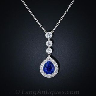 T.B. Starr 6.00 Carat No-Heat Burma Sapphire and Diamond Necklace