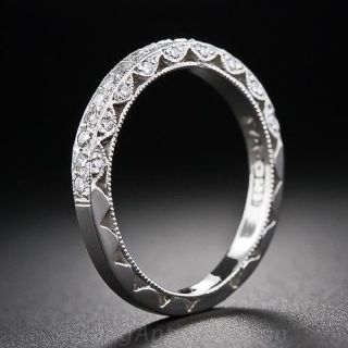 Tacori Vintage Style Platinum Diamond Wedding Band 