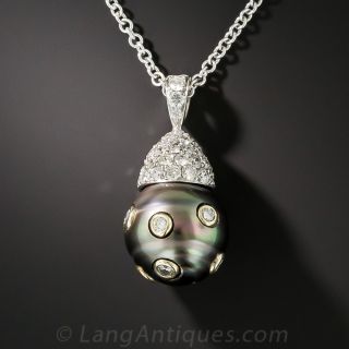 Tahitian Pearl and Diamond Pendant