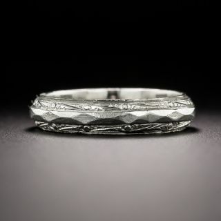 Textured Platinum Wedding Band - 3