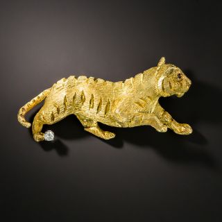 Textured Tiger Brooch by George Lederman - 2